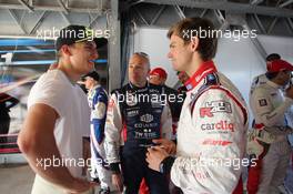   (L-R) Hugo Valente (ESP) Chevrolet RML Cruze TC1, Campos Racing, Tom Coronel (NLD) Cevrolet RML Cruze TC1, Roal Motorsport and Tom Chilton (GBR) Chevrolet RML Cruze TC1, ROAL Motorsport  12.04.2014. World Touring Car Championship, Rounds 01 and 02, Marrakech, Morocco.