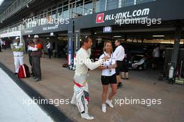   Free Practice 1, SÃ©bastien Loeb (FRA) Citroen C-ElysÃ©e WTCC, Citroen Total WTCC and his wife   12.04.2014. World Touring Car Championship, Rounds 01 and 02, Marrakech, Morocco.