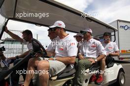   (L-R) Sebastien Loeb (FRA) Citroen C-Elysee WTCC, Citroen Total WTCC, Yvan Muller (FRA) Citroen C-Elysee WTCC, Citroen Total WTCC and JosÃ© Maria Lopez (ARG) Citroen C-Elysee WTCC, Citroen Total WTCC  11.04.2014. World Touring Car Championship, Rounds 01 and 02, Marrakech, Morocco.