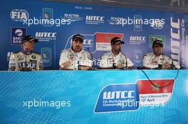   Qualifying, Press conference, (L-R) Franz Engstler (DEU) 320 TC, Liqui Moly Team Engstler, Yvan Muller (FRA) Citroen C-ElysÃ©e WTCC, Citroen Total WTCC , JosÃ© Maria Lopez (ARG) Citroen C-ElysÃ©e WTCC, Citroen Total WTCC and SÃ©bastien Loeb (FRA) Citroen C-ElysÃ©e WTCC, Citroen Total WTCC   12.04.2014. World Touring Car Championship, Rounds 01 and 02, Marrakech, Morocco.