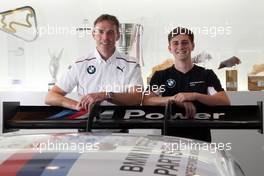 27.28.04.2015. Munich, Germany, Welcome Event for the BMW Junior Program 2015 - PORTRAIT,  Dirk Adorf (Chief instructor, BMW Motorsport Junior Program) and Trent Hindman (US, driver in the BMW Motorsport Junior Program 2015) - This image is copyright free for editorial use © BMW AG