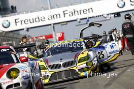 Nürburgring (DE), 14th May 2015. 24h race, Top30 Qualifying, BMW Sports Trophy Team Marc VDS , BMW Z4 GT3 #25, Maxime Martin (BE), Lucas Luhr (DE), Richard Westbrook (GB), Markus Palttala (FI). This image is copyright free for editorial use © BMW AG (05/2015).