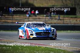 #71 GT RUSSIAN TEAM (RUS) MERCEDES SLS AMG GT3 ALEXEI VASILIEV (RUS) CHRISTOPHE BOUCHUT (FRA) 05-06.04.2015 Blancpain Sprint Series, Round 1, Nogaro, Frannce, Coupes De Paques, France