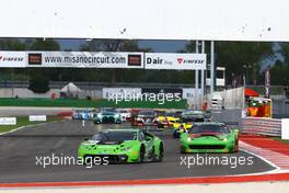 #63 GRT GRASSER RACING TEAM (AUT) LAMBORGHINI HURACAN GT3 MIRKO BORTOLOTTI (ITA) PATRICK KUJALA (FIN) 02-04.10.2015. Blancpain Sprint Series, Rd 6, Misano, Italy.