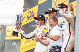 podium; António Félix da Costa (POR) BMW Team Schnitzer BMW M4 DTM; Marco Wittmann (GER) BMW Team RMG BMW M4 DTM; BMW Team RMG team boss Stefan Reinhold; Maxime Martin (BEL) BMW Team RMG BMW M4 DTM;  11.07.2015, DTM Round 4, Zandvoort, Netherlands, Race 1, Saturday.