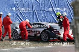 Crash of 3 Paul Di Resta (GBR) HWA AG Mercedes-AMG C63 DTM 11.07.2015, DTM Round 4, Zandvoort, Netherlands, Race 1, Saturday.