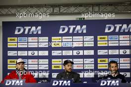Press Conference, Jamie Green (GBR) Audi Sport Team Rosberg Audi RS 5 DTM, Gary Paffett (GBR) ART Grand Prix Mercedes-AMG C63 DTM, Timo Glock (GER) BMW Team MTEK BMW M3 DTM 11.09.2015, DTM Round 7, Motorsport Arena, Oschersleben, Germany, Friday.