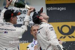 Podium, Marco Wittmann (GER) BMW Team RMG BMW M4 DTM and Tom Blomqvist (GBR) BMW Team RBM BMW M4 DTM 13.09.2015, DTM Round 7, Motorsport Arena, Oschersleben, Germany, Race 2, Sunday.