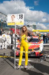 stating grid; grid girl; spectators; Augusto Farfus (BRA) BMW Team RBM BMW M4 DTM;  27.09.2015, DTM Round 8, Nuerburgring, Germany, Race 2, Sunday.