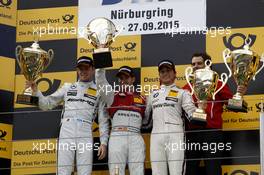 Podium, 2nd Paul Di Resta (GBR) HWA AG Mercedes-AMG C63 DTM, 1st Miguel Molina (ESP) Audi Sport Team Abt Audi RS 5 DTM, 3rd Bruno Spengler (CAN) BMW Team MTEK BMW M4 DTM 27.09.2015, DTM Round 8, Nürburgring, Germany, Sunday, Race 2.