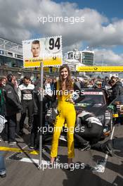 stating grid; grid girl; spectators; Pascal Wehrlein (GER) HWA AG Mercedes-AMG C63 DTM;  27.09.2015, DTM Round 8, Nuerburgring, Germany, Race 2, Sunday.