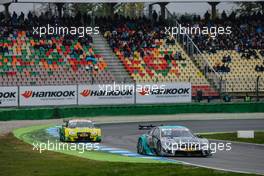 Daniel Juncadella (ESP) Mücke Motorsport Mercedes-AMG C63 DTM and Mike Rockenfeller (GER) Audi Sport Team Phoenix Audi RS 5 DTM 18.10.2015, DTM Round 9, Hockenheimring, Germany, Sunday, Race 2.