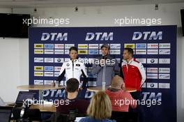 Marco Wittmann (GER) BMW Team RMG BMW M4 DTM, Christian Vietoris (GER) HWA AG Mercedes-AMG C63 DTM, Timo Scheider (GER) Audi Sport Team Phoenix Audi RS 5 DTM at the DTM Media Day 13.04.2015, DTM Test, Motorsport Arena Oschersleben, Germany, Monday.