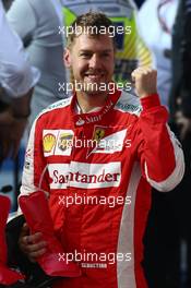 3rd place Sebastian Vettel (GER) Ferrari. 15.03.2015. Formula 1 World Championship, Rd 1, Australian Grand Prix, Albert Park, Melbourne, Australia, Race Day.