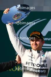 2nd place Nico Rosberg (GER) Mercedes AMG F1 W06. 15.03.2015. Formula 1 World Championship, Rd 1, Australian Grand Prix, Albert Park, Melbourne, Australia, Race Day.
