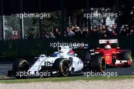 Felipe Massa (BRA), Williams F1 Team and Sebastian Vettel (GER), Scuderia Ferrari  15.03.2015. Formula 1 World Championship, Rd 1, Australian Grand Prix, Albert Park, Melbourne, Australia, Race Day.