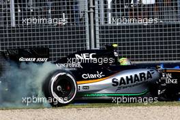 Sergio Perez (MEX), Sahara Force India  15.03.2015. Formula 1 World Championship, Rd 1, Australian Grand Prix, Albert Park, Melbourne, Australia, Race Day.