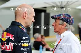 (L to R): Adrian Newey (GBR) Red Bull Racing Chief Technical Officer with Jackie Stewart (GBR). 14.03.2015. Formula 1 World Championship, Rd 1, Australian Grand Prix, Albert Park, Melbourne, Australia, Qualifying Day.