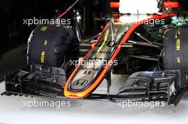 Kevin Magnussen (DEN) McLaren MP4-30 - front wing. 14.03.2015. Formula 1 World Championship, Rd 1, Australian Grand Prix, Albert Park, Melbourne, Australia, Qualifying Day.
