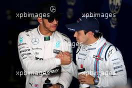 Lewis Hamilton (GBR), Mercedes AMG F1 Team and Felipe Massa (BRA), Williams F1 Team  14.03.2015. Formula 1 World Championship, Rd 1, Australian Grand Prix, Albert Park, Melbourne, Australia, Qualifying Day.