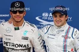 Lewis Hamilton (GBR), Mercedes AMG F1 Team and Felipe Massa (BRA), Williams F1 Team  14.03.2015. Formula 1 World Championship, Rd 1, Australian Grand Prix, Albert Park, Melbourne, Australia, Qualifying Day.