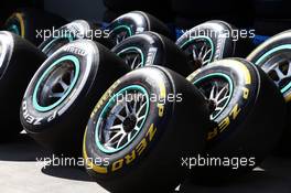 Pirelli tyres. 14.03.2015. Formula 1 World Championship, Rd 1, Australian Grand Prix, Albert Park, Melbourne, Australia, Qualifying Day.