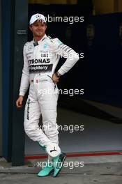 Pole for Lewis Hamilton (GBR) Mercedes AMG F1, 2nd for Nico Rosberg (GER) Mercedes AMG F1 and 3rd for Felipe Massa (BRA) Williams. 14.03.2015. Formula 1 World Championship, Rd 1, Australian Grand Prix, Albert Park, Melbourne, Australia, Qualifying Day.