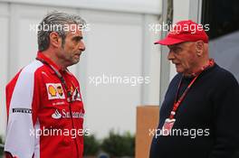 (L to R): Maurizio Arrivabene (ITA) Ferrari Team Principal with Niki Lauda (AUT) Mercedes Non-Executive Chairman. 14.03.2015. Formula 1 World Championship, Rd 1, Australian Grand Prix, Albert Park, Melbourne, Australia, Qualifying Day.