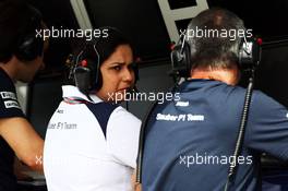 Monisha Kaltenborn (AUT) Sauber Team Principal on the pit gantry. 14.03.2015. Formula 1 World Championship, Rd 1, Australian Grand Prix, Albert Park, Melbourne, Australia, Qualifying Day.