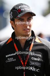 Sergio Perez (MEX) Sahara Force India F1. 15.03.2015. Formula 1 World Championship, Rd 1, Australian Grand Prix, Albert Park, Melbourne, Australia, Race Day.
