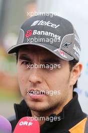 Sergio Perez (MEX) Sahara Force India F1. 12.03.2015. Formula 1 World Championship, Rd 1, Australian Grand Prix, Albert Park, Melbourne, Australia, Preparation Day.