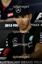 Lewis Hamilton (GBR), Mercedes AMG F1 Team  12.03.2015. Formula 1 World Championship, Rd 1, Australian Grand Prix, Albert Park, Melbourne, Australia, Preparation Day.