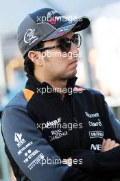 Sergio Perez (MEX) Sahara Force India F1. 12.03.2015. Formula 1 World Championship, Rd 1, Australian Grand Prix, Albert Park, Melbourne, Australia, Preparation Day.