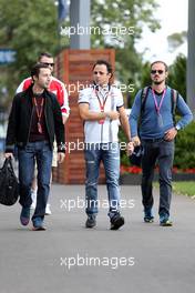 Felipe Massa (BRA), Williams F1 Team and his manager Nicolas Todt (FRA) 12.03.2015. Formula 1 World Championship, Rd 1, Australian Grand Prix, Albert Park, Melbourne, Australia, Preparation Day.