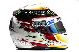 The helmet of Lewis Hamilton (GBR) Mercedes AMG F1. 12.03.2015. Formula 1 World Championship, Rd 1, Australian Grand Prix, Albert Park, Melbourne, Australia, Preparation Day.