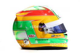 The helmet of Roberto Merhi (ESP) Manor F1 Team. 12.03.2015. Formula 1 World Championship, Rd 1, Australian Grand Prix, Albert Park, Melbourne, Australia, Preparation Day.