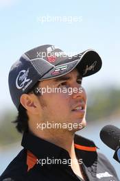 Sergio Perez (MEX) Sahara Force India F1 Team. 10.03.2015. Formula 1 World Championship, Rd 1, Australian Grand Prix, Albert Park, Melbourne, Australia, Preparation Day.