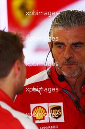 (L to R): Sebastian Vettel (GER) Ferrari with Maurizio Arrivabene (ITA) Ferrari Team Principal. 19.06.2015. Formula 1 World Championship, Rd 8, Austrian Grand Prix, Spielberg, Austria, Practice Day.