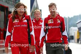 (L to R): Stefania Bocchi (ITA) Ferrari Press Officer with Sebastian Vettel (GER) Ferrari. 19.06.2015. Formula 1 World Championship, Rd 8, Austrian Grand Prix, Spielberg, Austria, Practice Day.