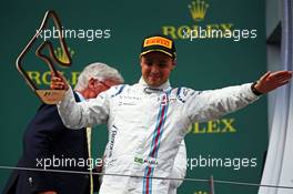 Felipe Massa (BRA) Williams celebrates his third position on the podium. 21.06.2015. Formula 1 World Championship, Rd 8, Austrian Grand Prix, Spielberg, Austria, Race Day.