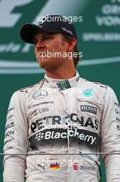 Race winner Nico Rosberg (GER) Mercedes AMG F1 celebrates on the podium. 21.06.2015. Formula 1 World Championship, Rd 8, Austrian Grand Prix, Spielberg, Austria, Race Day.