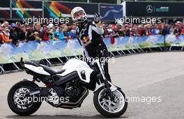 Chris Pfeiffer (GER) Motorbike Stunt Rider. 20.06.2015. Formula 1 World Championship, Rd 8, Austrian Grand Prix, Spielberg, Austria, Qualifying Day.
