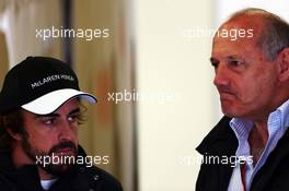 (L to R): Fernando Alonso (ESP) McLaren with Ron Dennis (GBR) McLaren Executive Chairman. 20.06.2015. Formula 1 World Championship, Rd 8, Austrian Grand Prix, Spielberg, Austria, Qualifying Day.