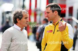 (L to R): Alain Prost (FRA) with Remi Taffin (FRA) Renault Sport F1 Head of Track Operations. 20.06.2015. Formula 1 World Championship, Rd 8, Austrian Grand Prix, Spielberg, Austria, Qualifying Day.