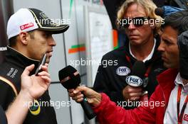Pastor Maldonado (VEN) Lotus F1 Team with the media. 18.06.2015. Formula 1 World Championship, Rd 8, Austrian Grand Prix, Spielberg, Austria, Preparation Day.