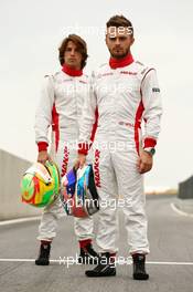 Will Stevens (GBR) Manor Marussia F1 Team (Right) with team mate Roberto Merhi (ESP) Manor Marussia F1 Team (Left). 18.06.2015. Formula 1 World Championship, Rd 8, Austrian Grand Prix, Spielberg, Austria, Preparation Day.