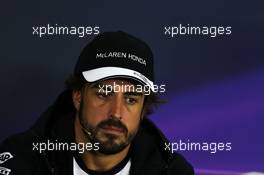 Fernando Alonso (ESP) McLaren in the FIA Press Conference. 18.06.2015. Formula 1 World Championship, Rd 8, Austrian Grand Prix, Spielberg, Austria, Preparation Day.