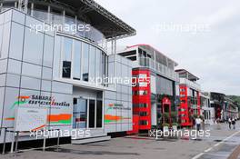 The Sahara Force India F1 Team motorhome in the paddock. 18.06.2015. Formula 1 World Championship, Rd 8, Austrian Grand Prix, Spielberg, Austria, Preparation Day.