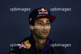 Daniel Ricciardo (AUS) Red Bull Racing in the FIA Press Conference. 18.06.2015. Formula 1 World Championship, Rd 8, Austrian Grand Prix, Spielberg, Austria, Preparation Day.