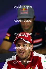 Sebastian Vettel (GER) Ferrari in the FIA Press Conference. 18.06.2015. Formula 1 World Championship, Rd 8, Austrian Grand Prix, Spielberg, Austria, Preparation Day.